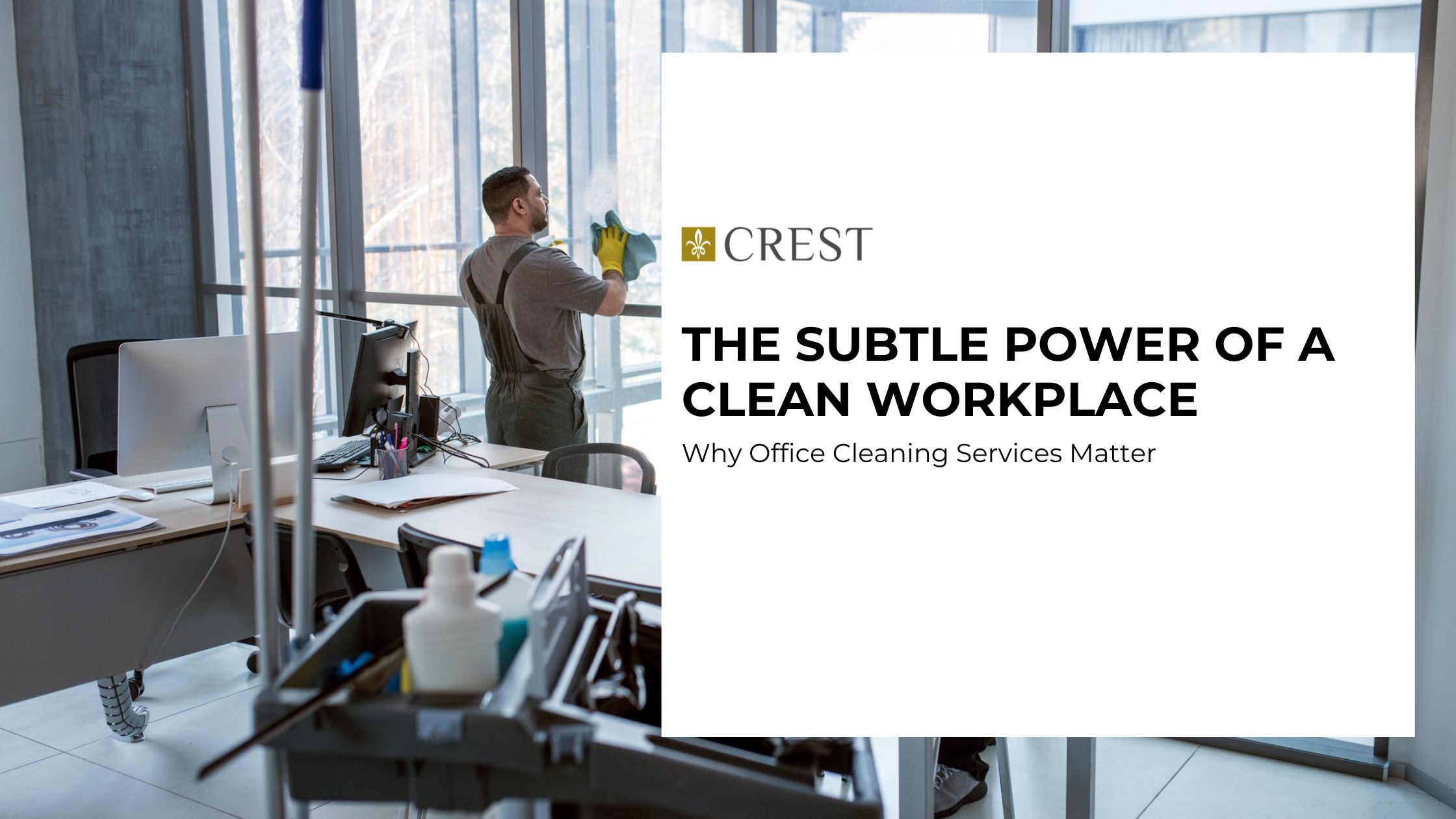 Clean and organized office space reflecting professional facility management services by Crest.