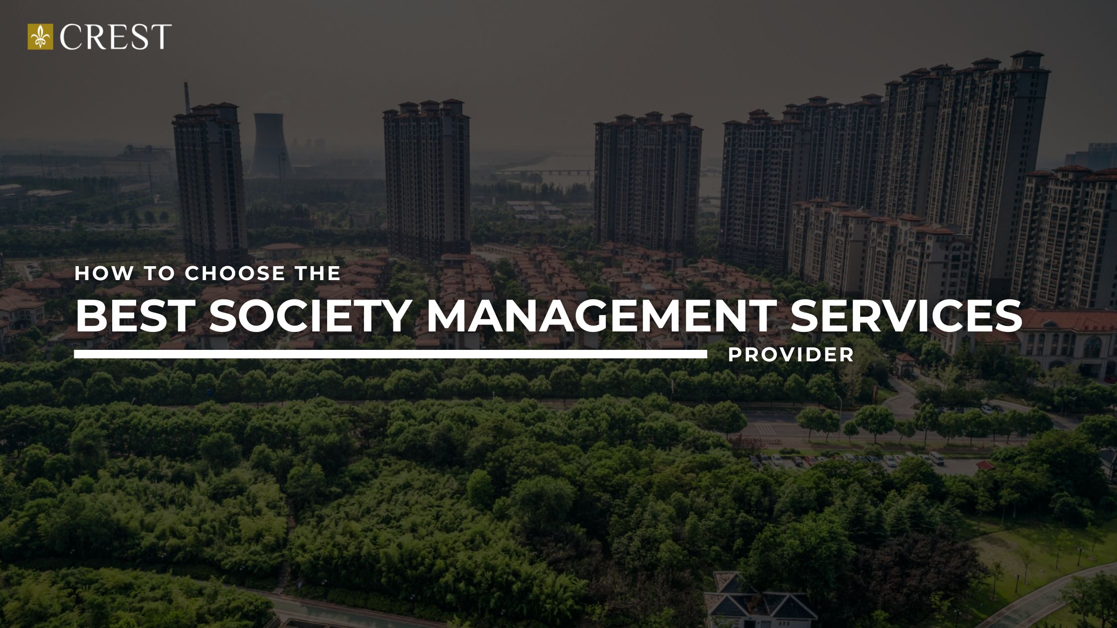 A modern residential society with green spaces and efficient management systems.